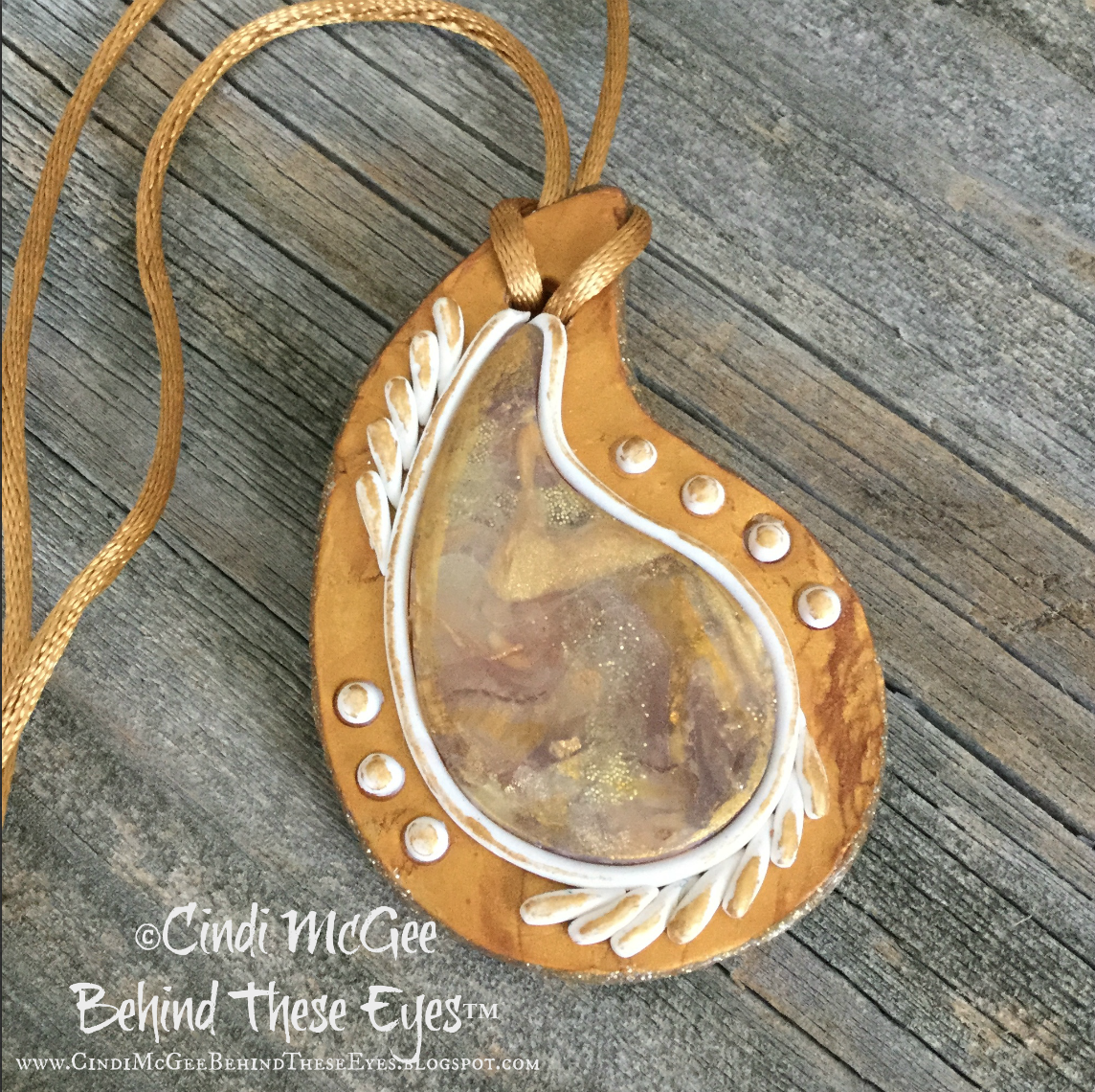Getting Golden Polymer Clay Paisley Pendants