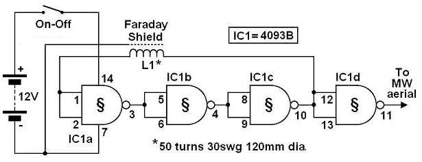 electronic circuit diagram: BFO METAL DETECTOR