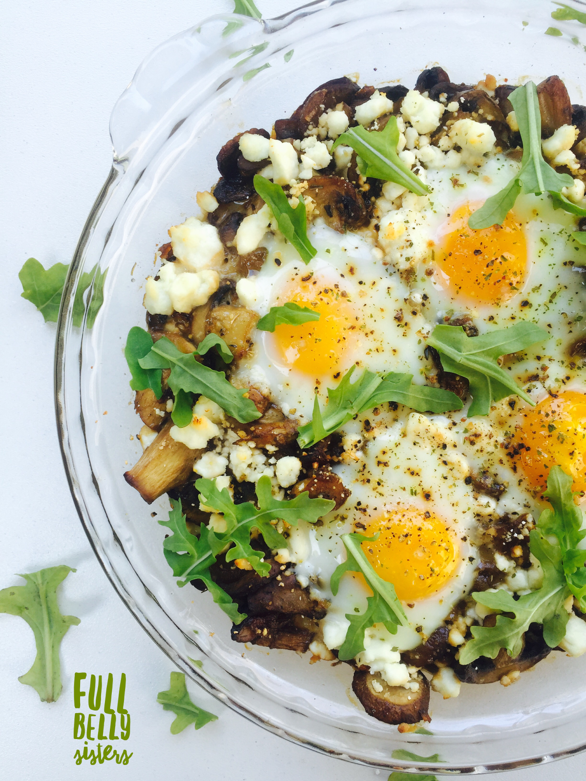 Mushroom Goat Cheese Baked Eggs