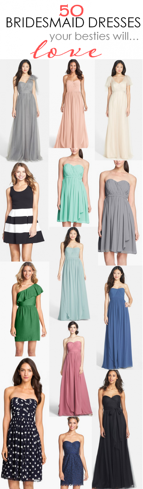 50 Bridesmaid Dresses Your Besties will Love! | The Perfect Palette