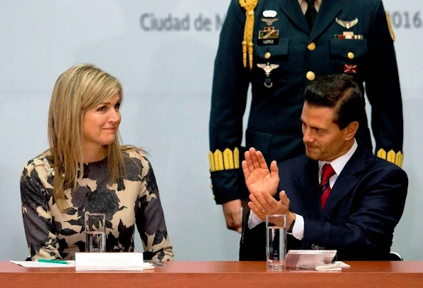 Queen Maxima attended the conference at National Palace in Mexico City. President Enrique Pena Nieto