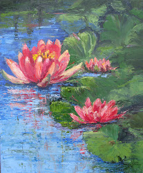water lily reflections painting sheri jones paintings journal