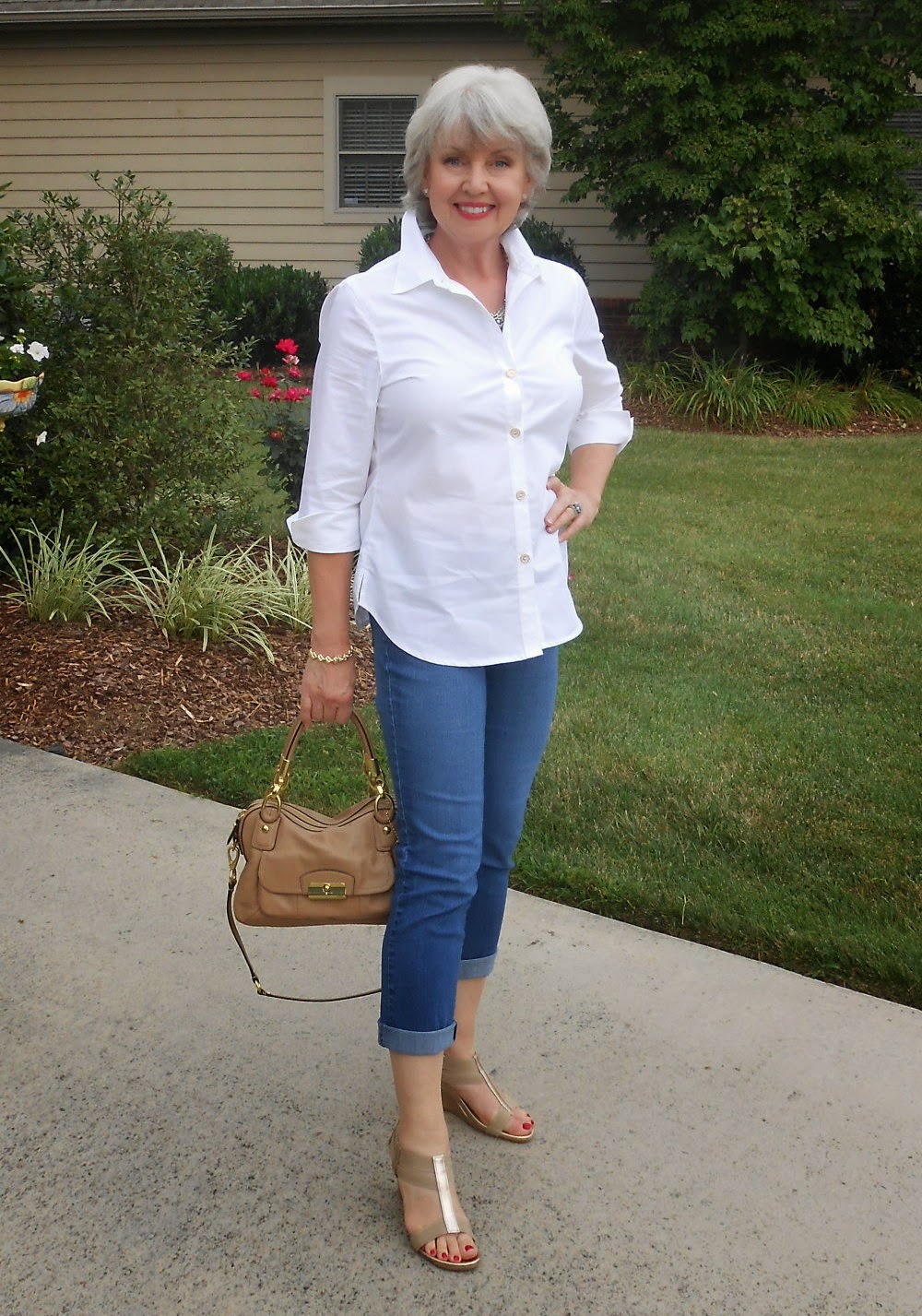 Fifty, not Frumpy: White Shirt and Jeans