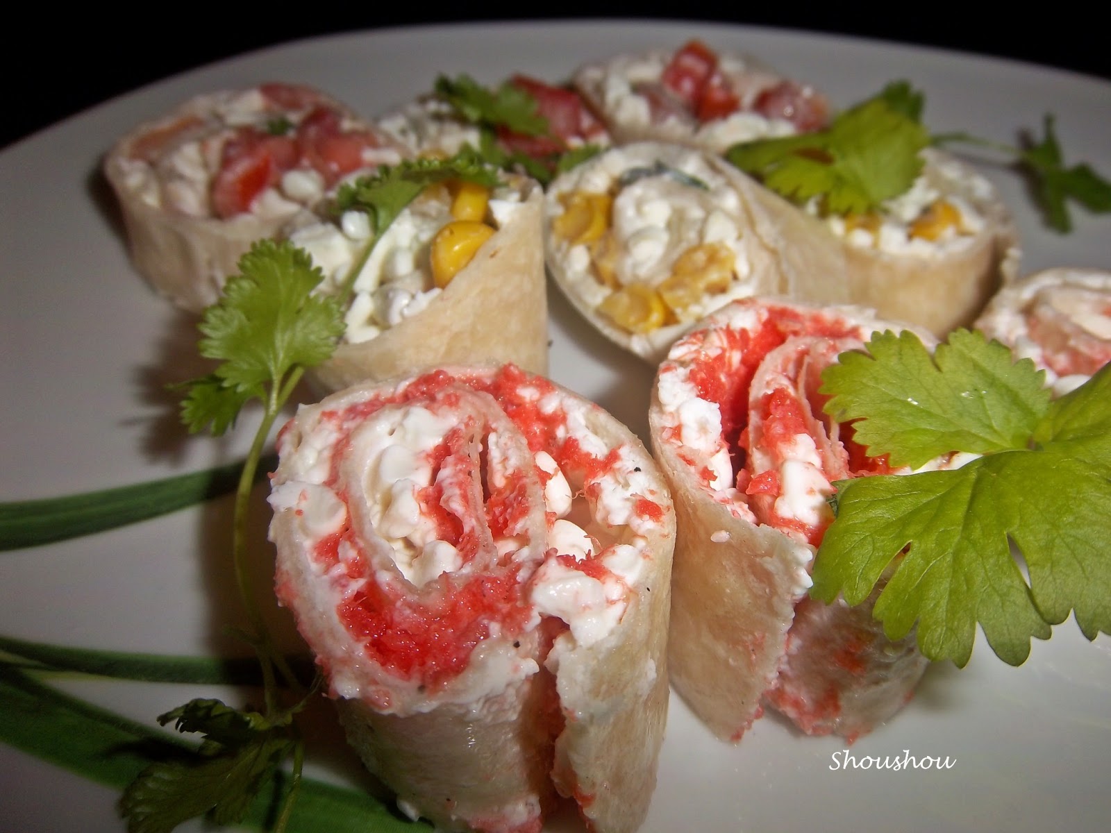 Partysnacks HüttenkäseWraps. Guten Wrappetit!