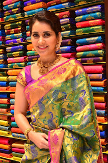 Raashi Khanna in colorful Saree looks stunning at inauguration of South India Shopping Mall at Madinaguda ~  Exclusive Celebrities Galleries 003