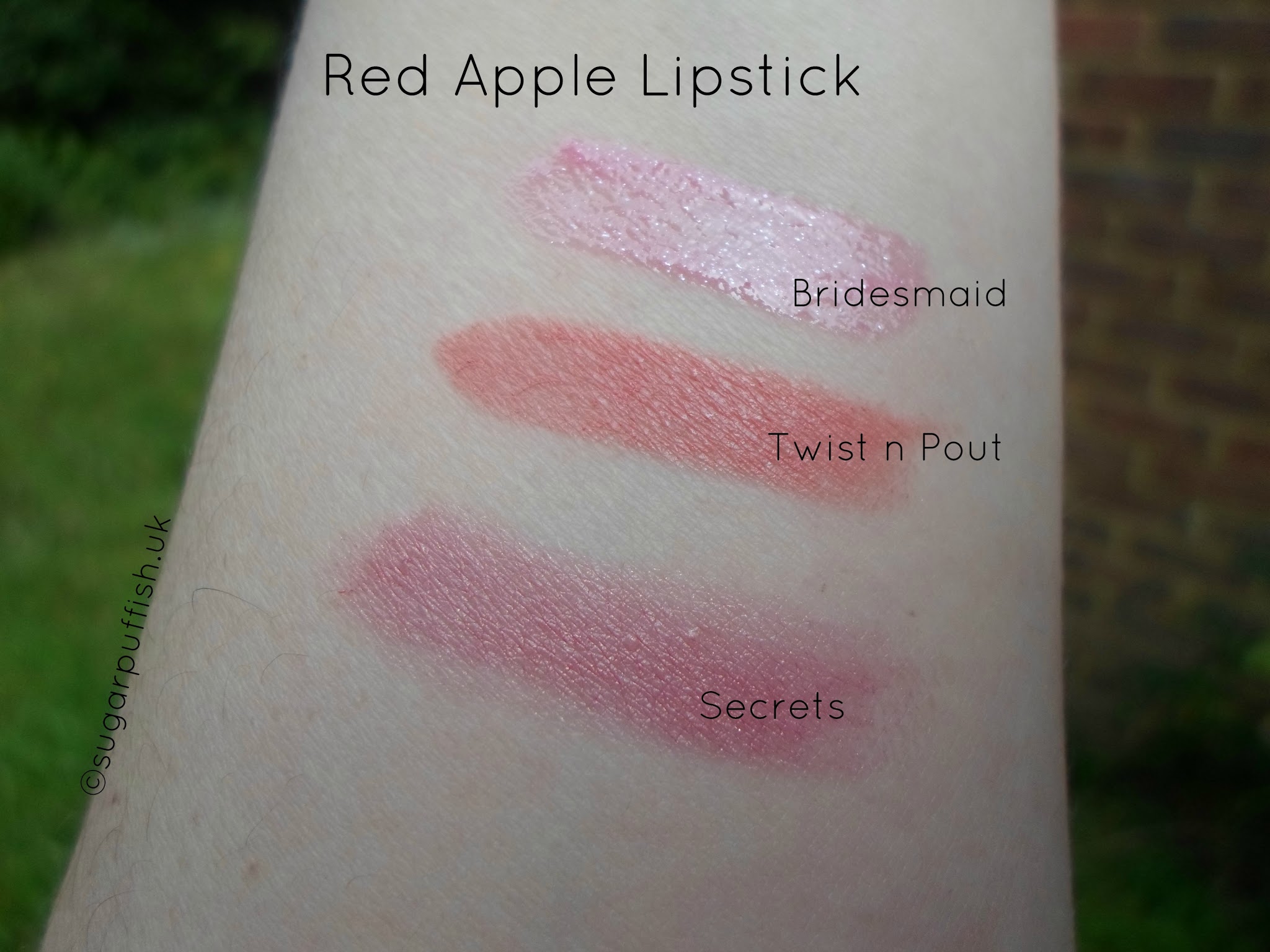 Review Red Apple Lipsticks Swatches Secrets Twist n Pout Bridesmaid