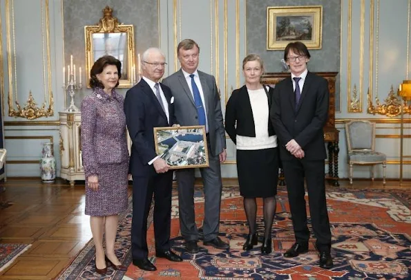 King Carl Gustaf and Queen Silvia of Sweden received guests and gifts at a reception for the King’s 70th birthday celebrations