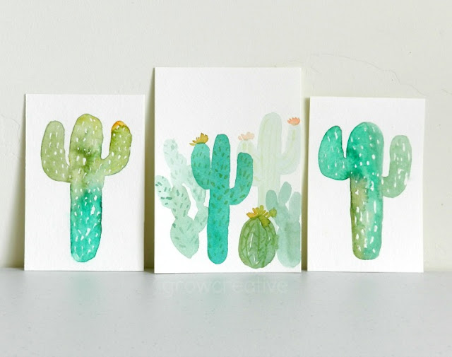 Learn to paint watercolor cactus with two different methods.