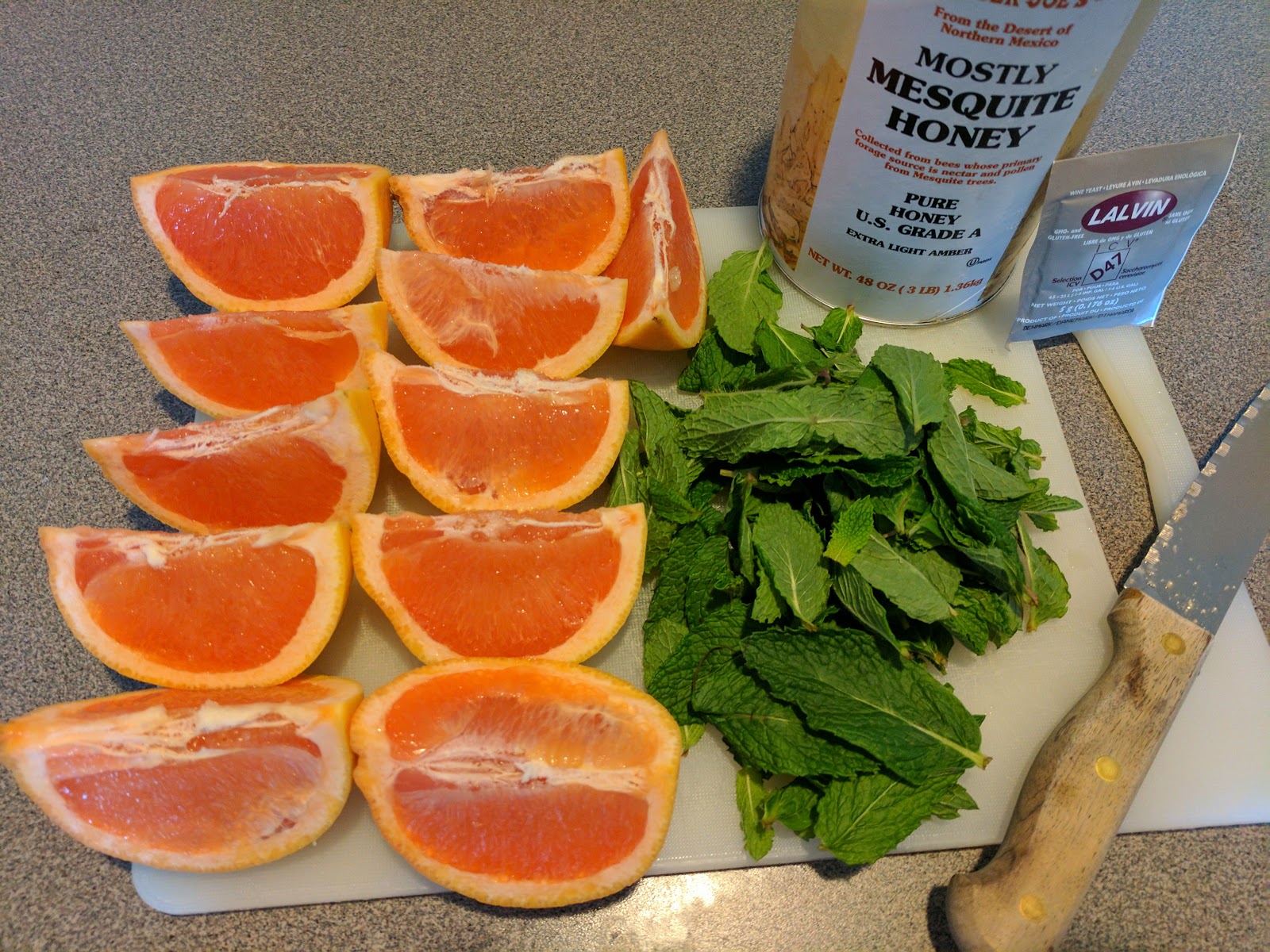 Mead with Mint and Grapefruit AKA Slightly Citrusy Metheglin