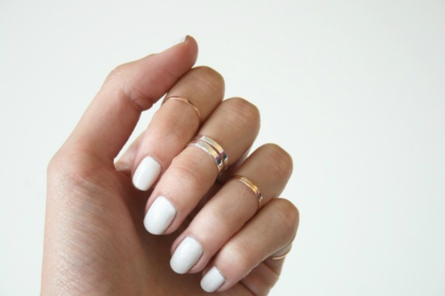 white-nails-gold-rings