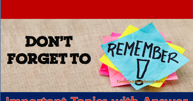 Important Topics with Answer-Don\u0026#39;t Forget to-01-100 for UGC NET NOV ...