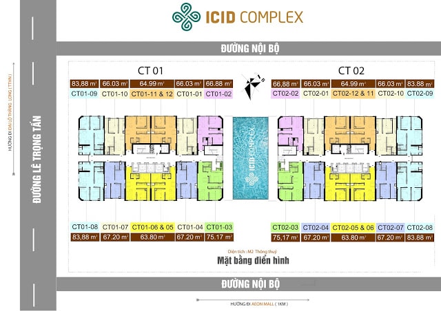 Mặt bằng điển hình chung cư ICID Complex mat bang dien hinh chung cu icid complex
