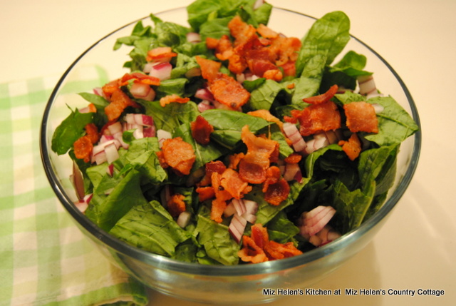 Wilted Greens Salad With Hot Bacon Vinaigrette at Miz Helen's Country Cottage