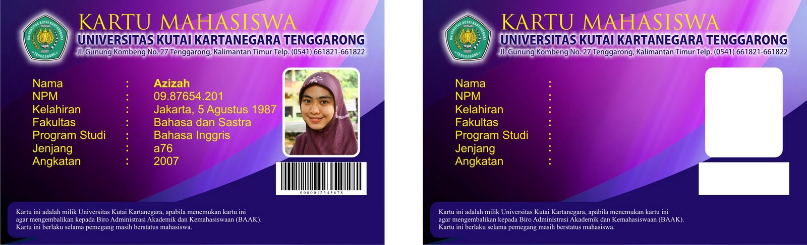 Download image Mahasiswa Desain Kartu Pegawai Name Card Id PC, Android ...