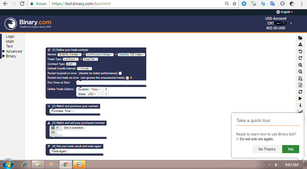 Over under binary bot