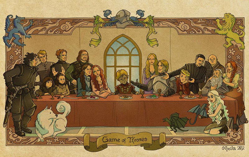 Game of Thrones Last Supper (complete with Dire Wolf) by Sheila Rooswitha Putri