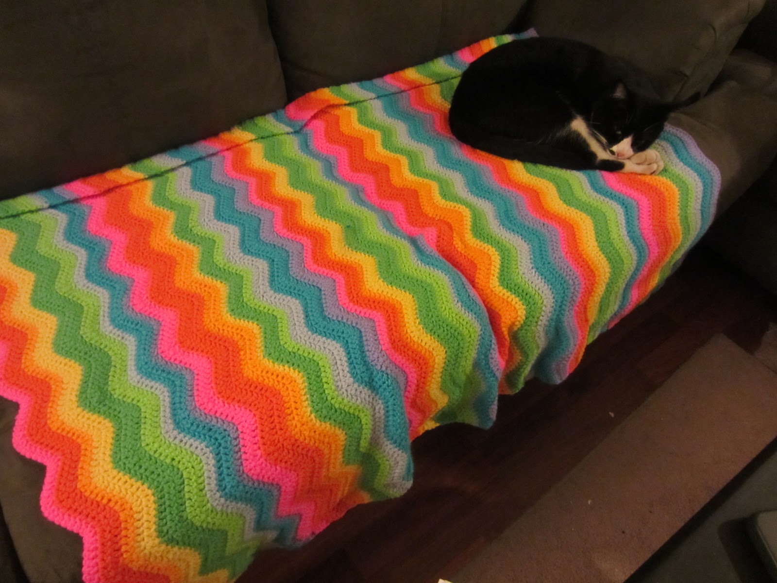 Crochet Every Day November 12 Neat Ripple Blanket COMPLETED