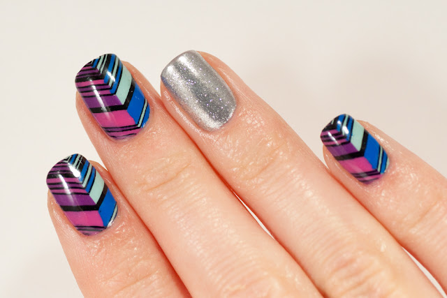 3. Pink and Black Chevron Nail Art - wide 7