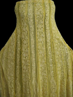 Yellow Chikankari Net Anarkali Yellow Lucknowi Anarkali