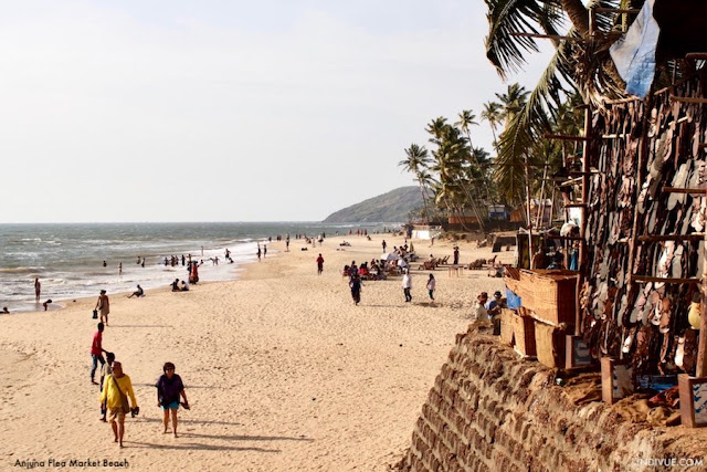 Anjuna Flea Market Beach, Goa, Intia