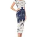 Boatneck Two-Tone Embroidered Dress