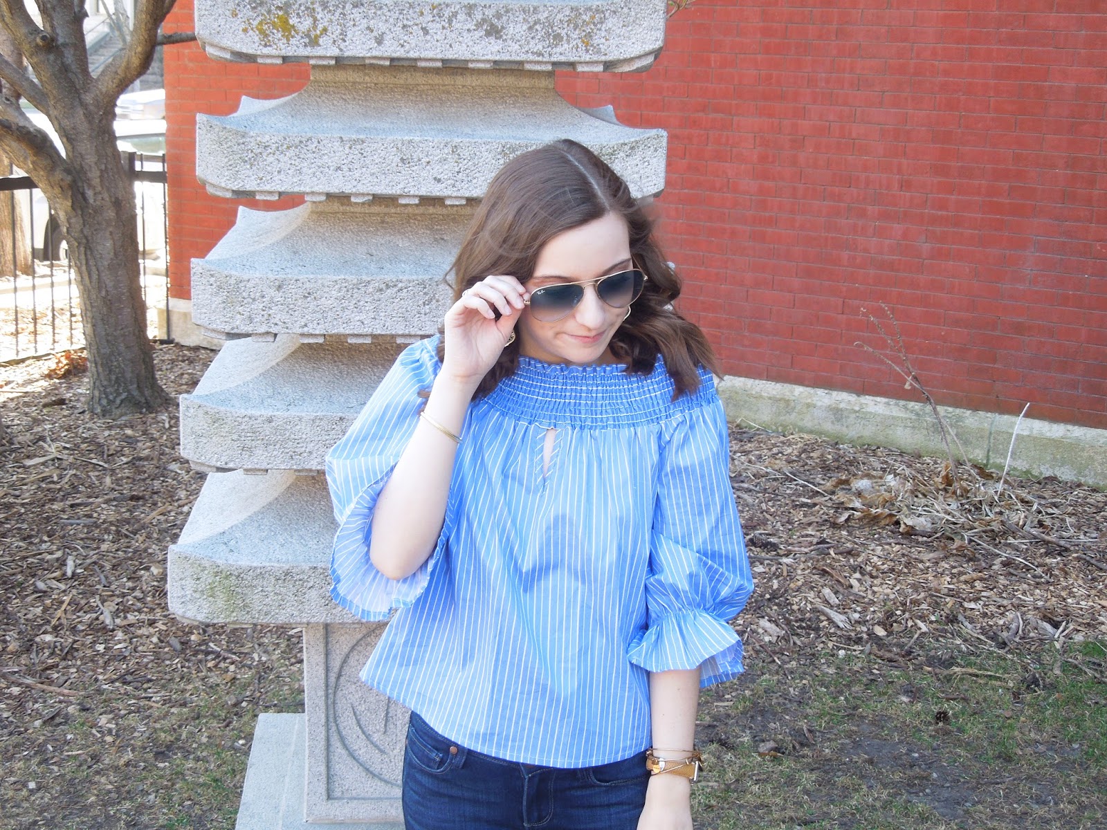Sew Cute: OOTD: Striped Bow Blouse