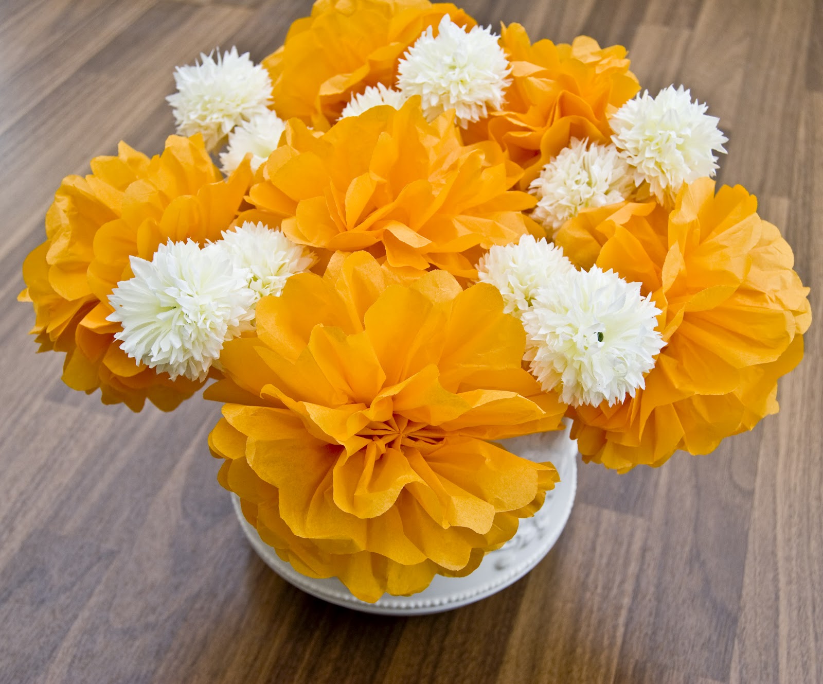 pom pom flower arrangement tissue paper flower arrangements
