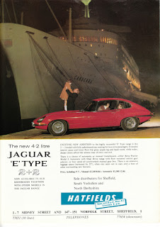 Jaguar E-Type advert by Hatfields in the Sheffield Spectator Nov 1966 Jaguar E-Type advert by Hatfields in the Sheffield Spectator Nov 1966