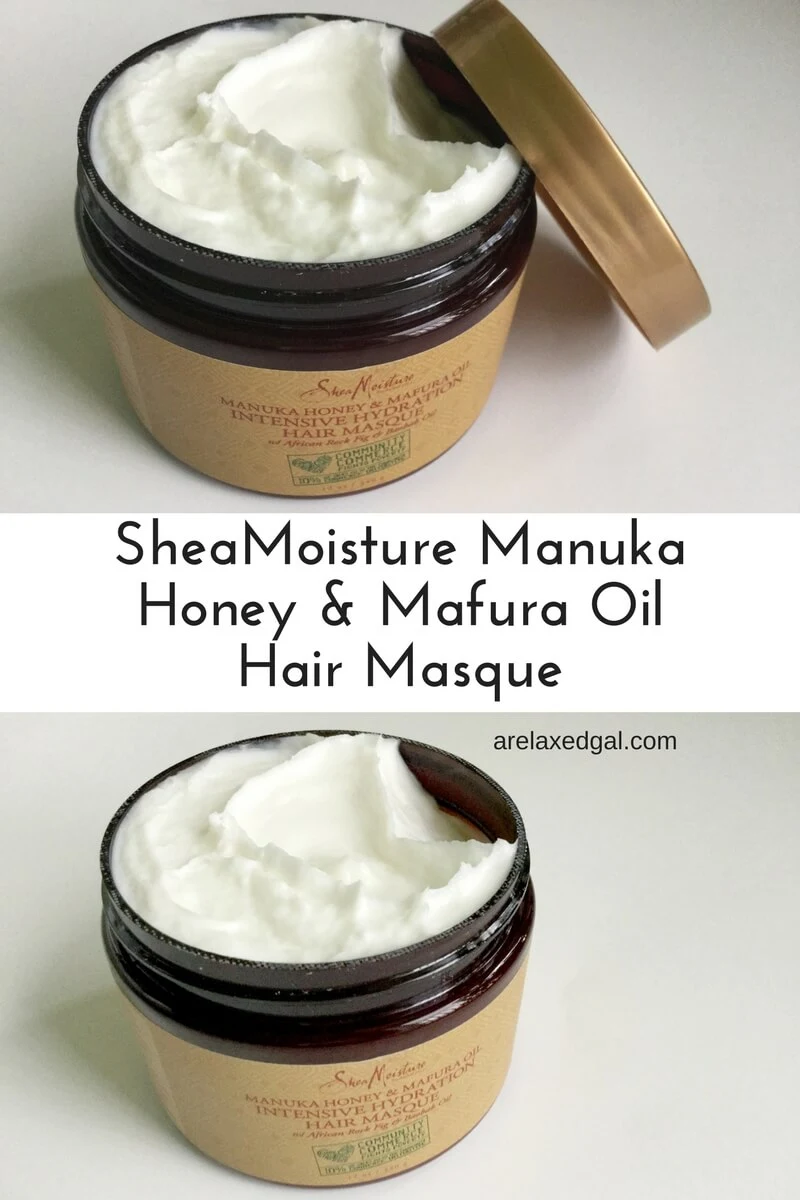 A review of SheaMoisture Community Commerce Manuka Honey & Mafura Oil Intensive Hydration Masque on relaxed hair. | arelaxedgal.com