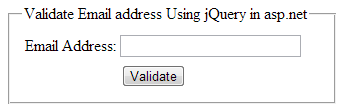 address jquery email using asp validate