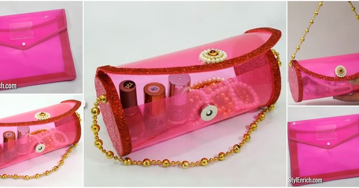 Haz una hermosa cartera reciclando fólderes o sobres de plástico