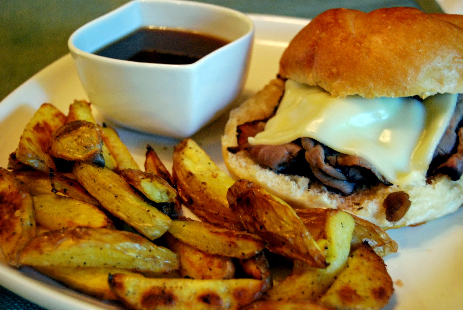 French Dip Sandwiches and Baked French Fries Life Tastes Good