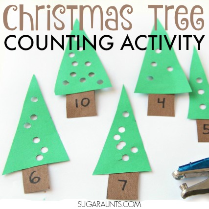 Christmas Tree Busy Bag Counting and proprioception activity