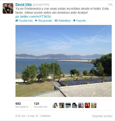David Villa confundió Vigo con Pontevedra
