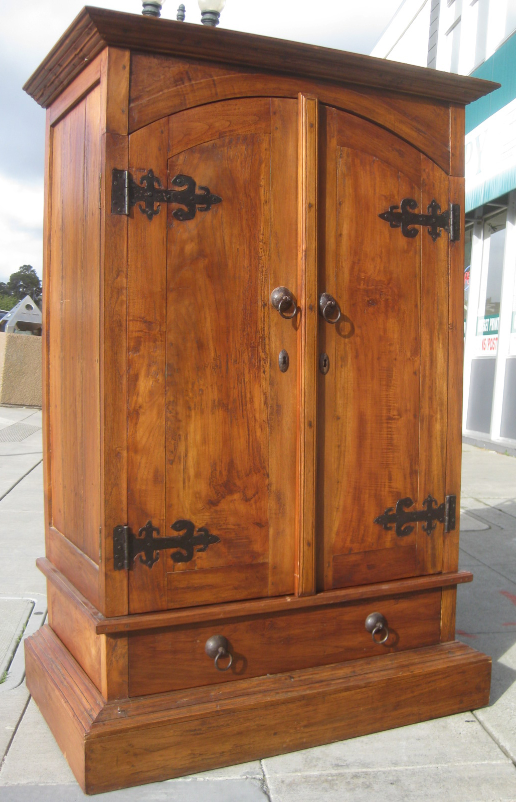 UHURU FURNITURE & COLLECTIBLES SOLD Teak Armoire 120
