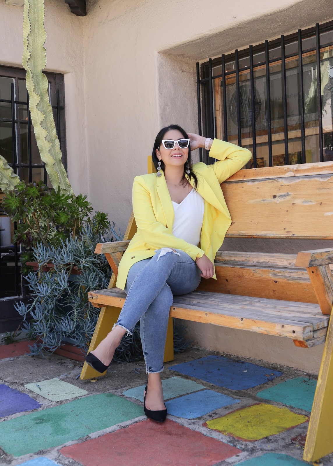 yellow blazer outfits
