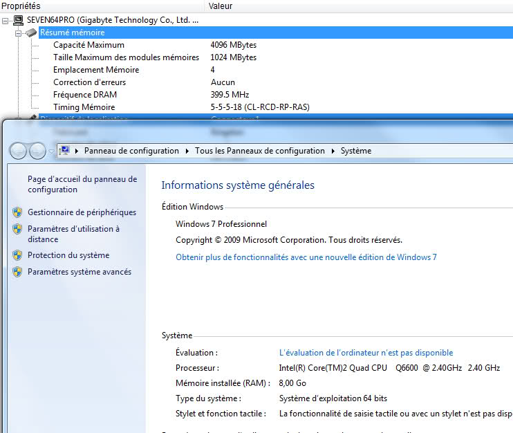 ram utilisable moins de windows 7 installé