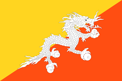 Logo Gambar Bendera Negara Bhutan PNG JPG ukuran 400 px