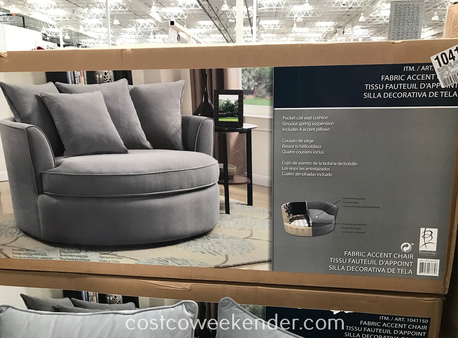 Bainbridge Fabric Accent Chair Costco Weekender