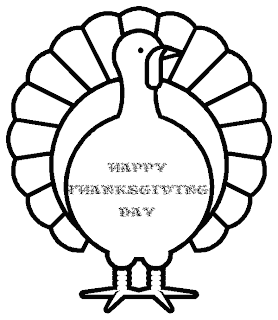 Fichas de Inglés para niños: Happy Thanksgiving para colorear