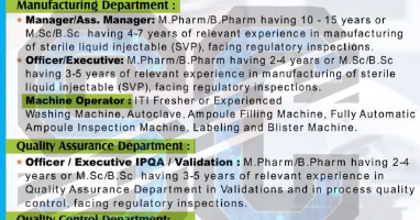 Farbe Firma - B.Pharm, M.Pharm, B.Sc, M.Sc - Walk-In Interview - 18th
