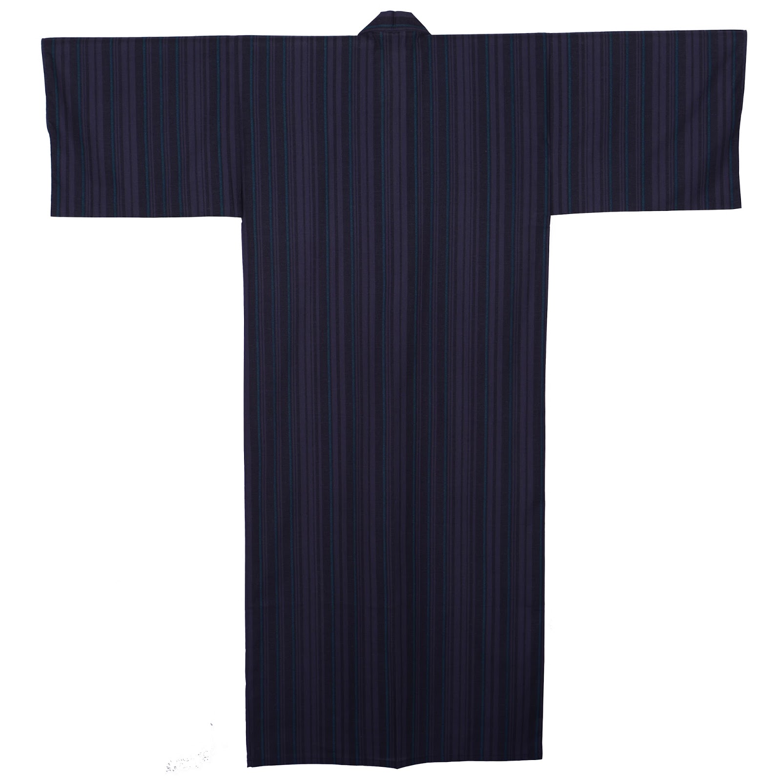 Japanya: Japanese Kimono Tateshima Striped Gown now available in Navy