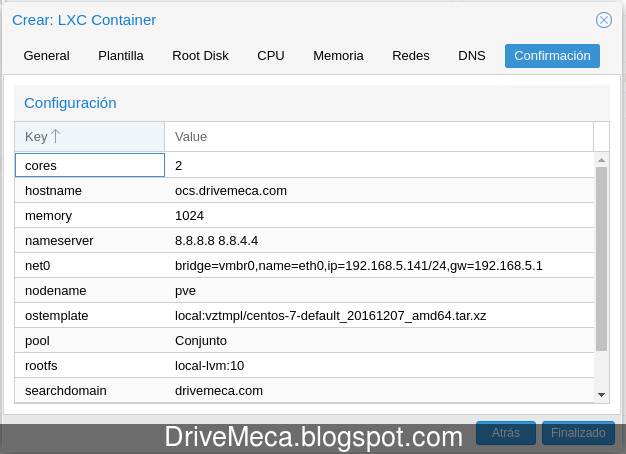 Creando maquina LXC en Proxmox VE