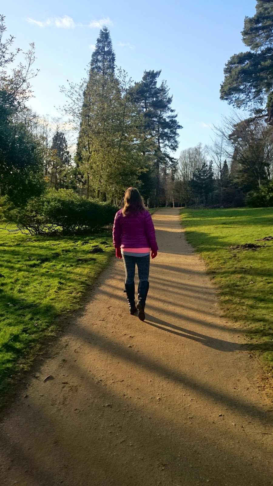 Walking Girl in the Park Girl walking in the forest