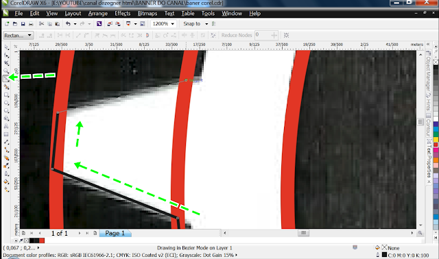 Caso algum ponto ou nó saia fora use a Shape Tool para corrigir, clique nele e com as setas e vai posicionando onde quer. Caso algum ponto ou nó saia fora use a Shape Tool para corrigir, clique nele e com as setas e vai posicionando onde quer.