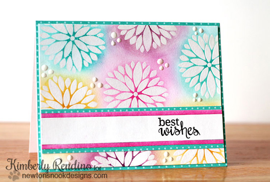 White Embossed Flower Card by Kimberly Rendino | Fanciful Florals Bold Flower Stamp set by Newton's Nook Designs