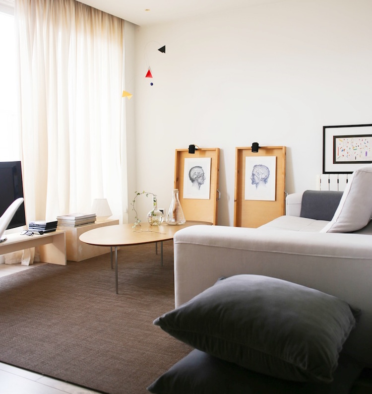 salón minimalista y nórdico