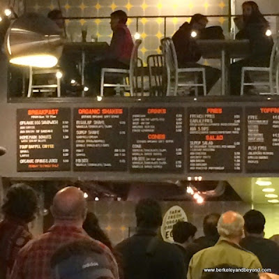 indoor menu at Super Duper Burgers in downtown San Francisco