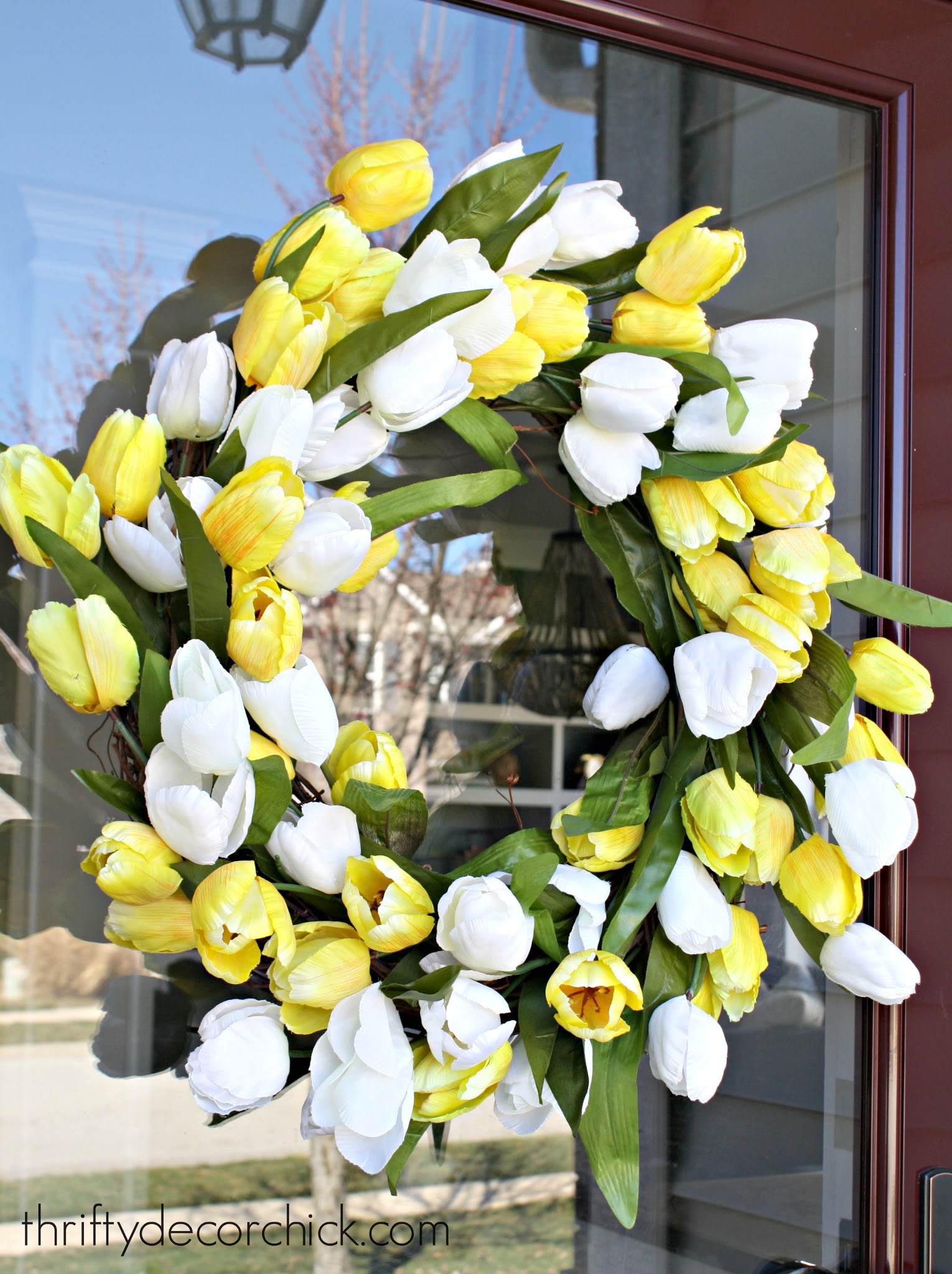 How to Make a Quick DIY Spring Tulip Wreath Thrifty Decor Chick