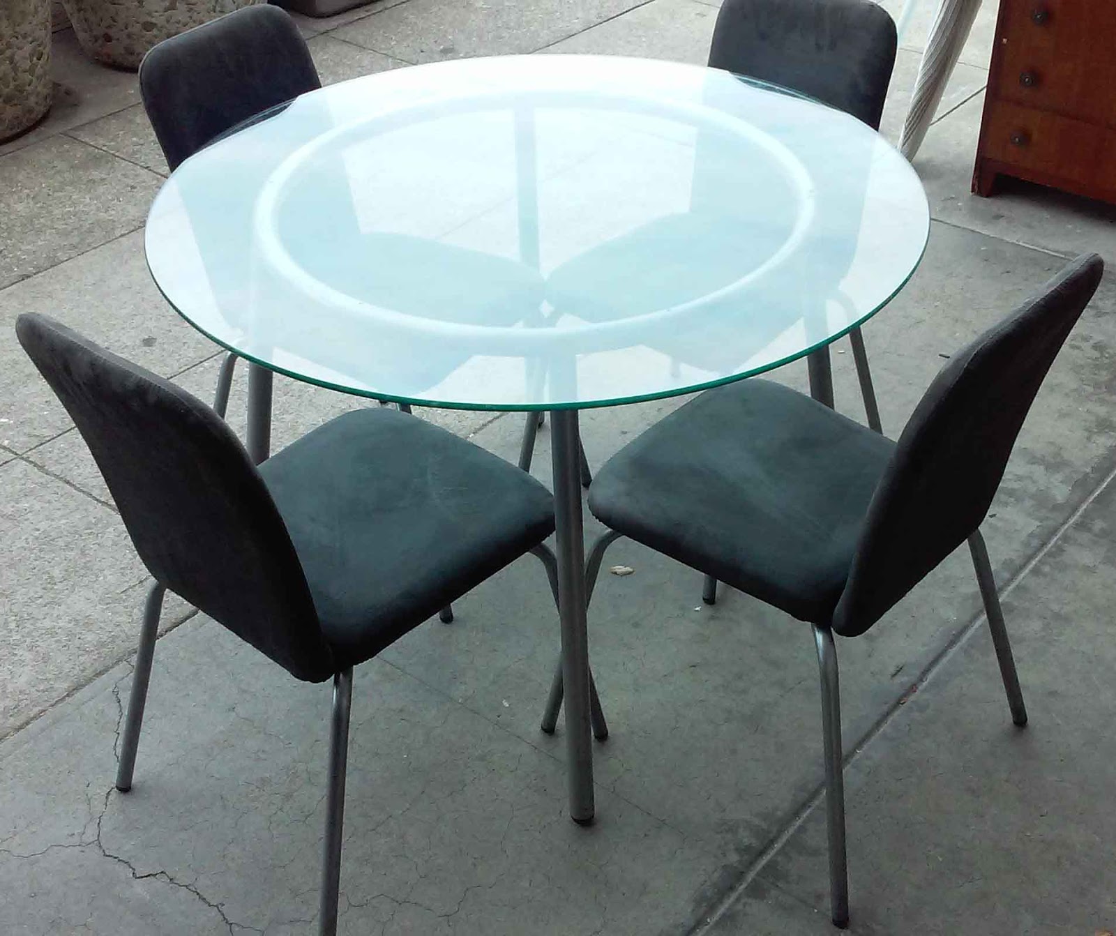 UHURU FURNITURE & COLLECTIBLES SOLD Glass Table Set with 4 Chairs